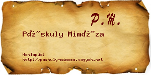 Páskuly Mimóza névjegykártya